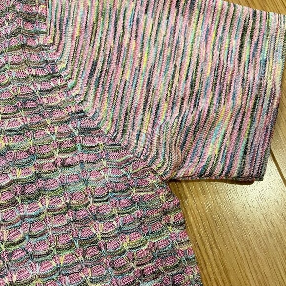 Vintage Mermaid Textured Knit Sweater Tee Purple - Picture 9 of 14